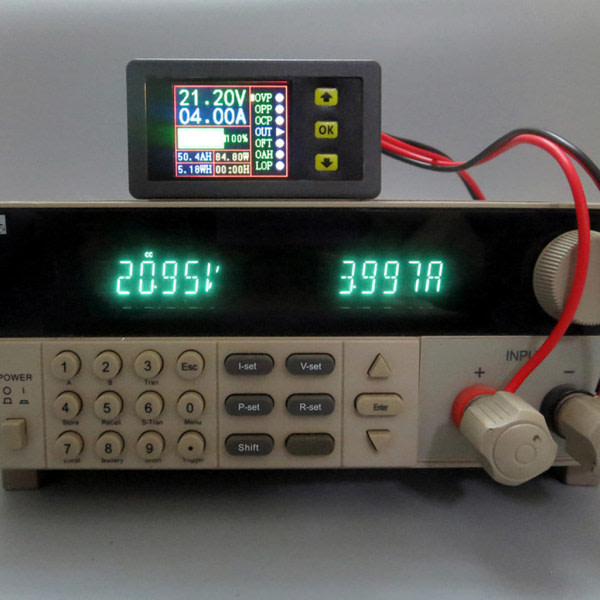 Digital multimeter Batterilader-aflader tester til DC 0-90V 0-20A Volt Amp M