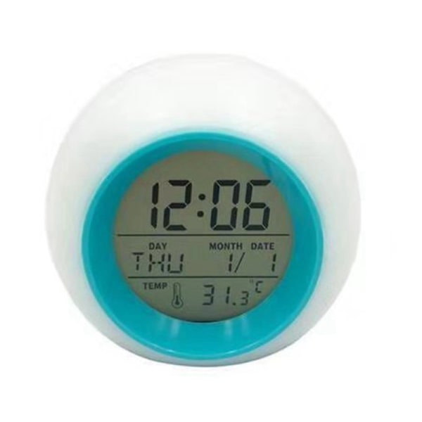 Barn-LED-väckarklocka med 7 växlande färger Barnväckarklocka med Snooze Temperaturschema