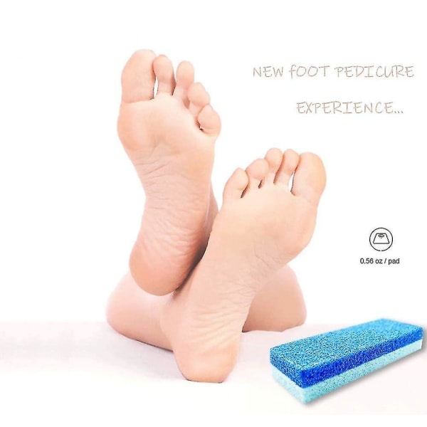 Galaxy Förpackning med 4 fots pimpsten för fötter Hård hudborttagningsmedel och skrubber (blå)