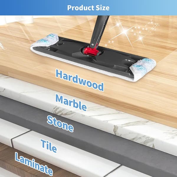 Erstatningsmoppepute egnet for O Cedar H2prO moppesystem, egnet for Vileda H2PrO flatmopp refill kit - Moppehodeerstatning