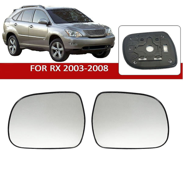 Höger Uppvärmd Spegelförstoringsglas för Lexus Rx 2003 - 2008 Toyota Hilux