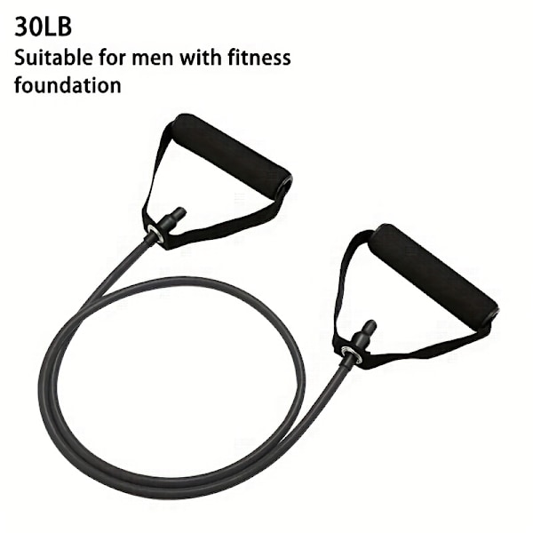 5-tasoinen vastuskuminauha kahvoilla kotikuntoiluun ja voimaharjoitteluun - Täydellinen joogaan, pilatekseen ja nyrkkeilyyn Musta-30LB