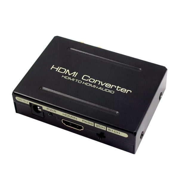 TG Ljuddelare, HDMI till HDMI + SPDIF + RCA - USB Svart