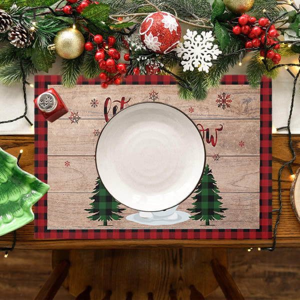 God Jul bordstablett, bordsunderlägg Winter Snowman bordstablett