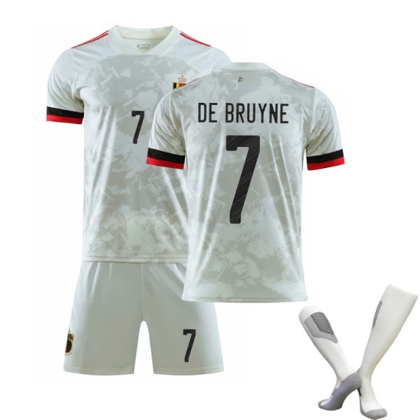 EM 2021 Belgien Borta Barn Vuxna Fotbollströja Träningströja Suit XXL