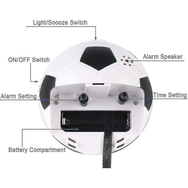 Barnvækkeur Drenge Piger, Vækkeure Analog Børn Fodbold Analog Vækkeur