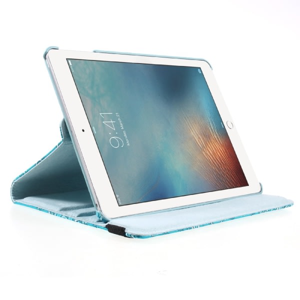 Fodral iPad (2017 / 2018) / iPad Air, 360 rotasjon Blommor - Bl? Bl?