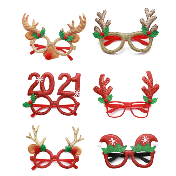 Julebriller Rammer Juledekorasjon Kostymebriller Xmas Kreative Briller for Julekostymefavoritter null - 52502