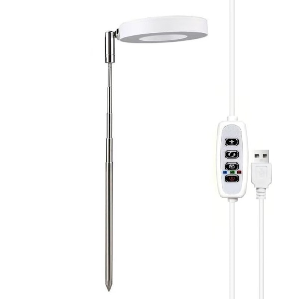 LED teleskopisk plantelampe vækstlampe engel ring sukkulent rød og blå lys fuldt spektrum blomst timing plantelys White Angel Ring Three white warm light 15W
