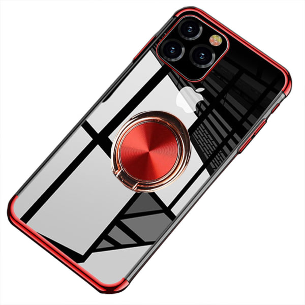 TG iPhone 11 Pro Max - Elegant Skyddsskal Ringhållare FLOVEME Röd
