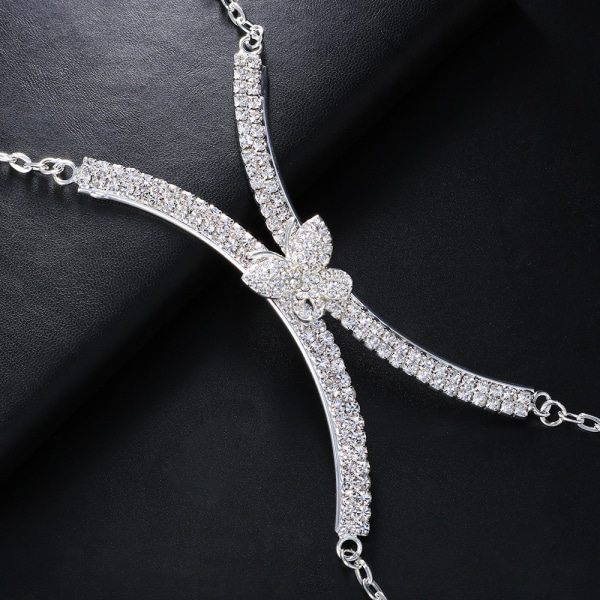 TG Rhinestone Fjärilsformad Bikinikedja Kropp Flickor