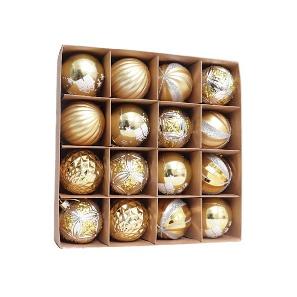 Julepyntkugle 6CM/16STK elektrobelagt plastik malet specielformet julekuglesæt juletræspendant 6CM/16PCS