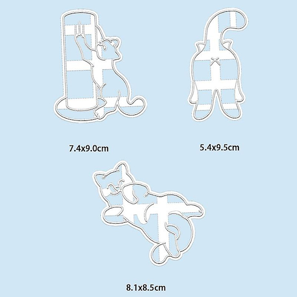 3 stk. Kattekageforme Kitty Butt Form DIY Kiksform Kageform Bageværk Shytmv C C