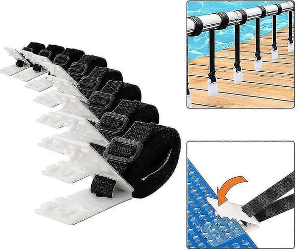 Reparationssæt til solcelleafdækningsrulle til swimmingpool - 8 stropper