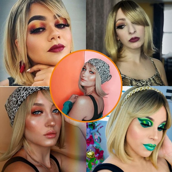 TG Blond peruukki otsatukalla, 14\" juhliin ja arkeen