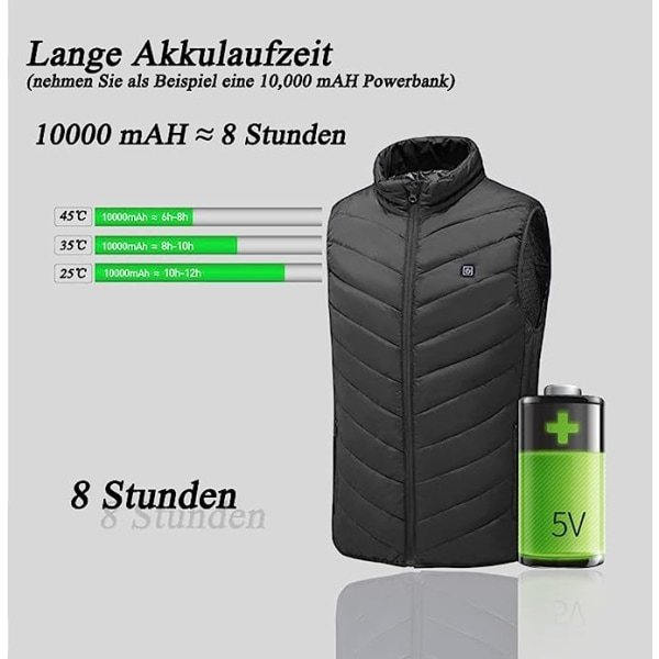 Uppvärmd väst, perfekt för utomhuscykling, skidåkning, fiske