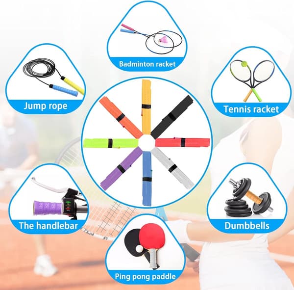 pieces - Racketgrepp - Racketgrepptejp - Badminton Grepptejp - Tennisracket Grepptejp - Färgglada Racketgrepp - Sporttillbehör