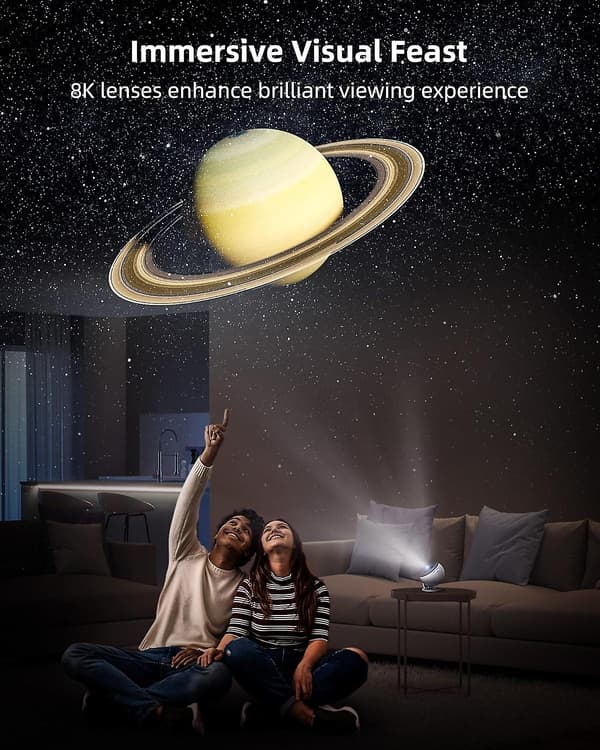 13-i-1 Planetarium Galaxy Projektor, 8K Stjärnprojektor med Timer, Nebula White