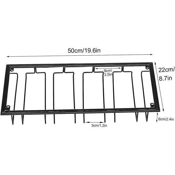 Hengende glasskap Vin glasskap med 5 skinner for bar, vinkjøler, kjøkken