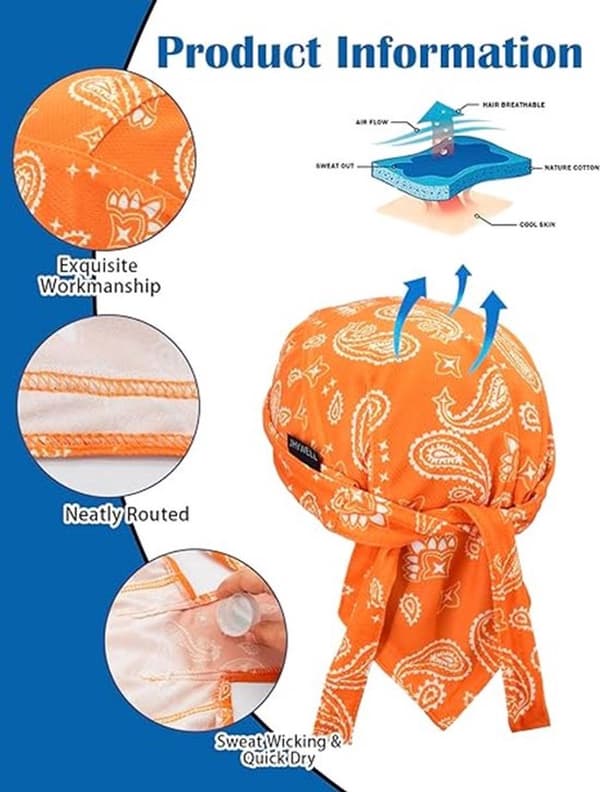 Multifunksjonelt hodesjal, pustende lett elastisk tekstilbandana for sport, reise og utendørsaktiviteter, unisex blå