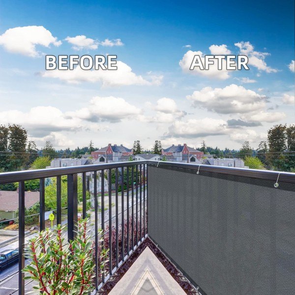 Balkon Privatlivsafskærmning Have Balkonafskærmning 90x300 cm 185g/㎡ Vind