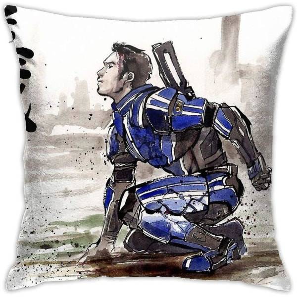 Kaidan Alenko fra Mass Effect-serien Sumie-stil rettferdighet putetrekk hjemmedekorativt putetrekk sofa pute firkantet case
