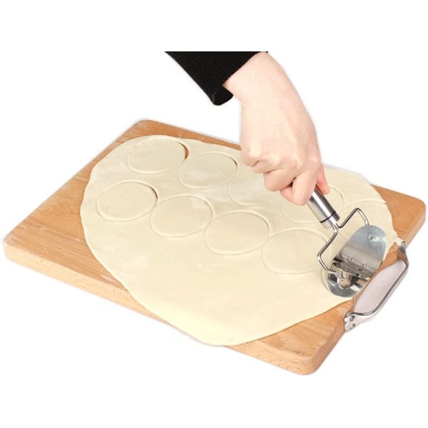 Bakverk Rullande Kutter, Rostfritt Stål Deg Rullkutter för Kakor, Dumplings, Ravioli, Pierogi Maker