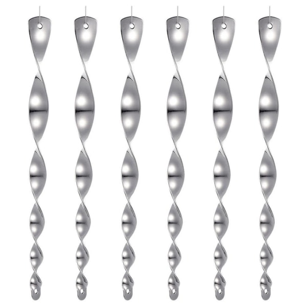 TG 6x Fågelskrämmor - Reflekterande Spiraler Silver