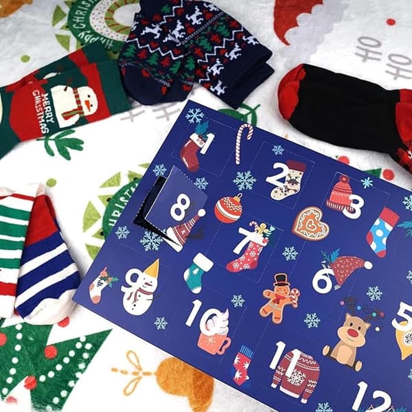Julstrumpor - 12 dagars julkalender, strumpkalender | 12 dagars nedräkningskalenderstrumpor - Cyslmuk®
