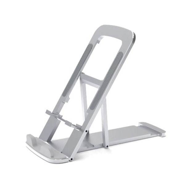Hopfällbart Laptopstativ 7 Höjdjusterbar Ergonomisk Aluminium Riser Plattform Super Stabil för 4-12,9\" Bärbara Datorer Silver