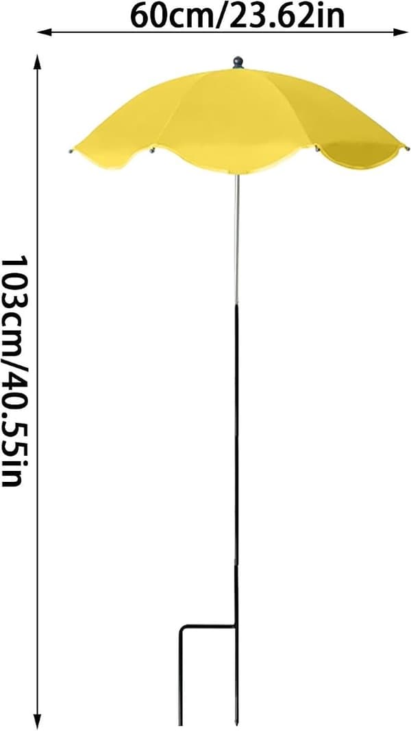 Justerbart växtparaply med UV-skydd, rivtålig skuggduk för rabatter, krukväxter och trädgårdar, gul