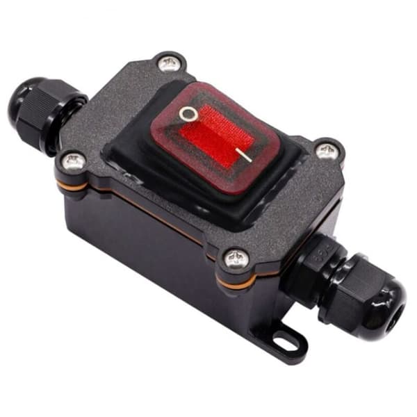 Vanntett bryter IP67, 12 V DC, 20 A, vanntett høystrømsbryter