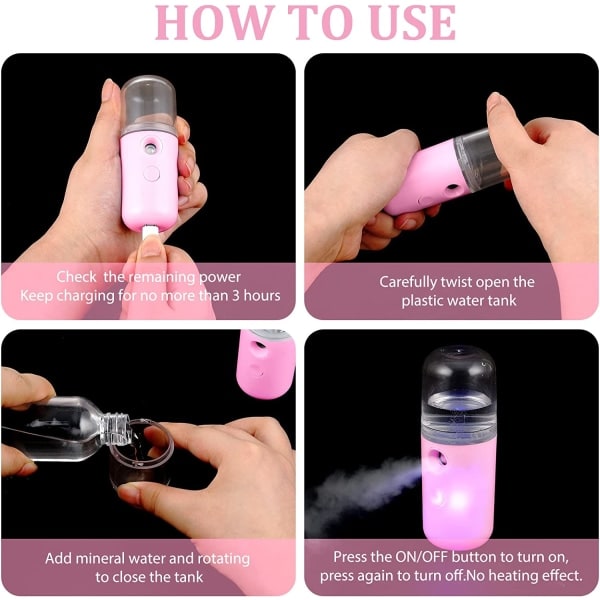 TG 2 stk 30 ml Mini Ansiktsfukter Bärbar (Svart og Rosa)