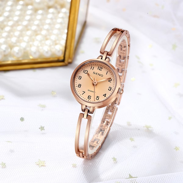 SENO armbandsklocka dam sommar och höst mode armband vattentät damklocka fri frakt Coffee Gold