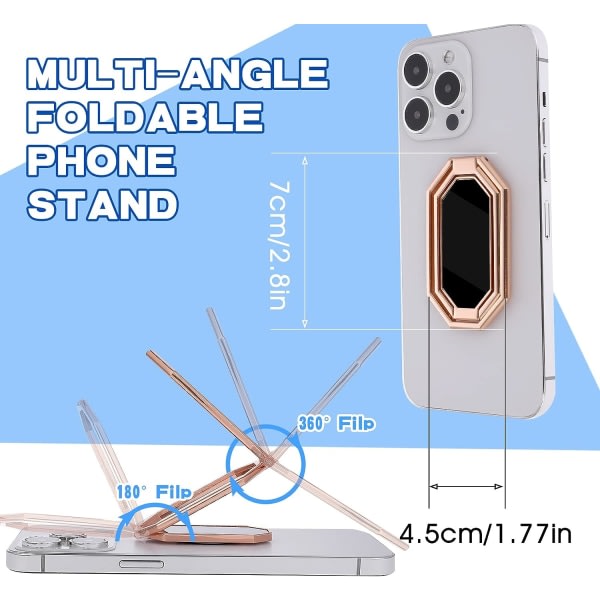 Galaxy Fingerstativ - 360° roterbart, sammenleggbart mobiltelefonstativ, metallbakhåndtak for mobiltelefon (stil 1)