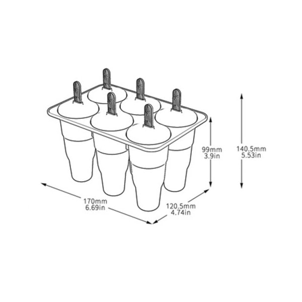 2-pakkisi silikoninen taittuva popsicle-muotti Helppo irrottaa, uudelleenkäytettävä