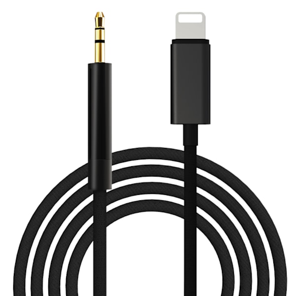 2M Lightning til AUX 3.5mm Kabel/Adapter Bil Svart 1-Pack