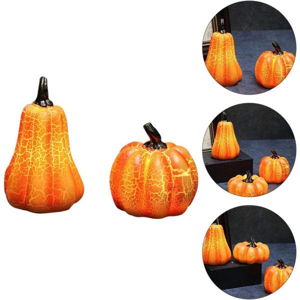 2st LED Ljusupplyst Pumpa Lykta Batteridriven Pumpa Ornament