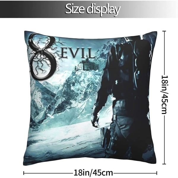 Resident Evil Kuddfodral Bekväma Kuddfodral Fyrkantigt Överdrag Mjukt Örngott för Soffa Sovrum Hem Bil med Osynlig Dragkedja 18 X 18 tum