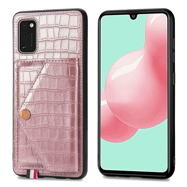 TG Samsung Galaxy A41 - Tänkvärt Skal med Kortfack Roséguld