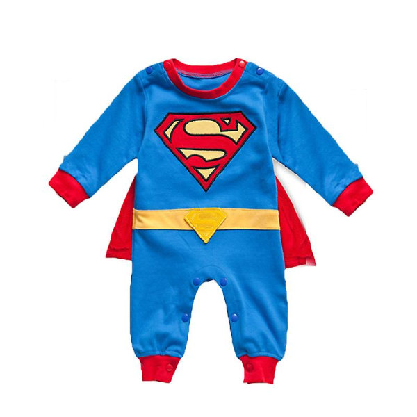 Baby Superhelt Romper Kort/Långärmad Jumpsuit Kostym Superman C 3-6 Månader