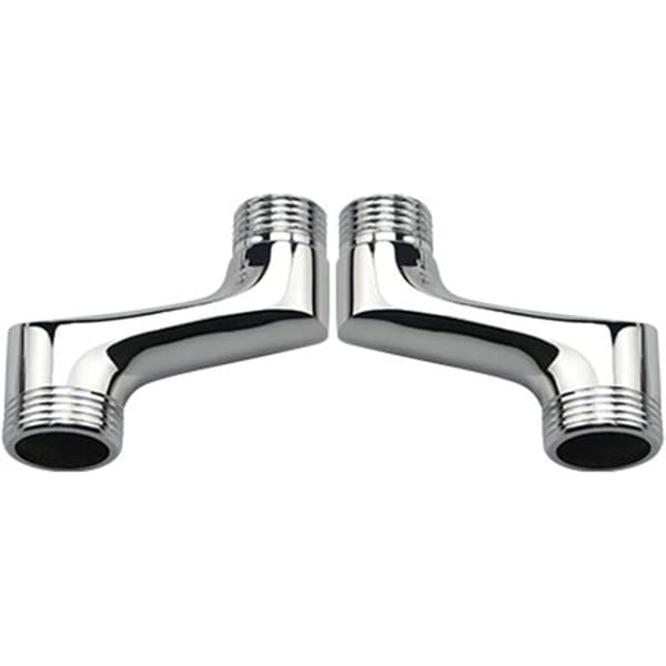 Brusearmbuefitting, messing reduktionsfitting, justerbar drejearm, vægarmbuefitting, offset fitting 1/2 3/4, krom A