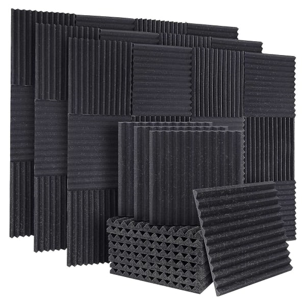 50 stk akustisk lydisolert skum lydabsorberende paneler lydisoleringspaneler kile for studiovegg (best)