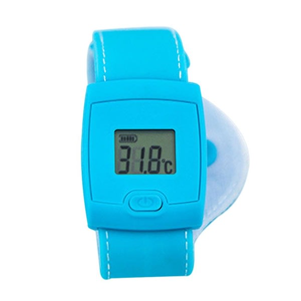 Digital Baby Smart Bluetooth Termometer Smart Fever Temperatur Armbånd LCD-skærm blå