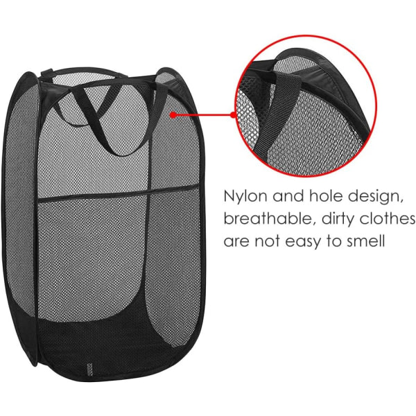 TG Tvättkorg [2-pack] Hopfällbar Pop Up Mesh Tvättkorg La