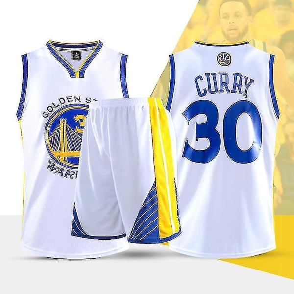 Nba Golden State Warriors Stephen Curry #30 Baskettröja White M (130-140cm)