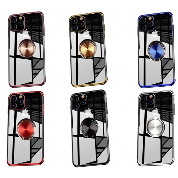 TG iPhone 11 - Praktisk Silikon Cover med Ringholder (Floveme) Rød