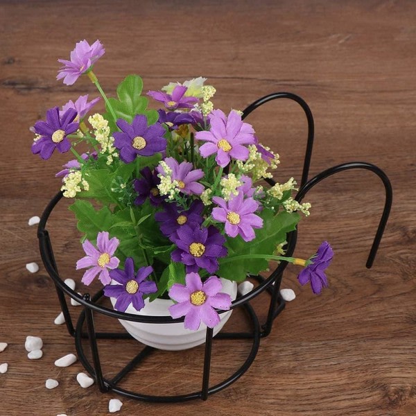 Galaxy 2-pack Väggmonterad Blomkruka, Hängande Blomkrukehållare, Rund Blomkruka Trädgårdsdekoration (Svart)