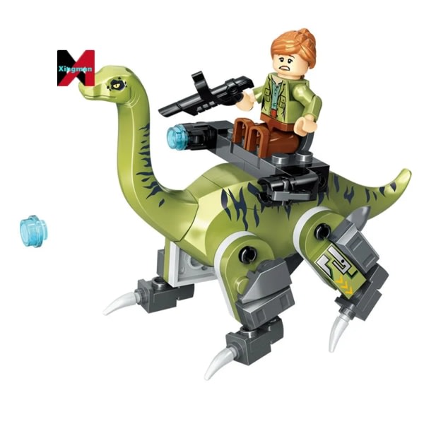 Zhegao mekanisk dinosaurie krig barn pojke liten partikel interputing byggsten leksak utsökt färg låda