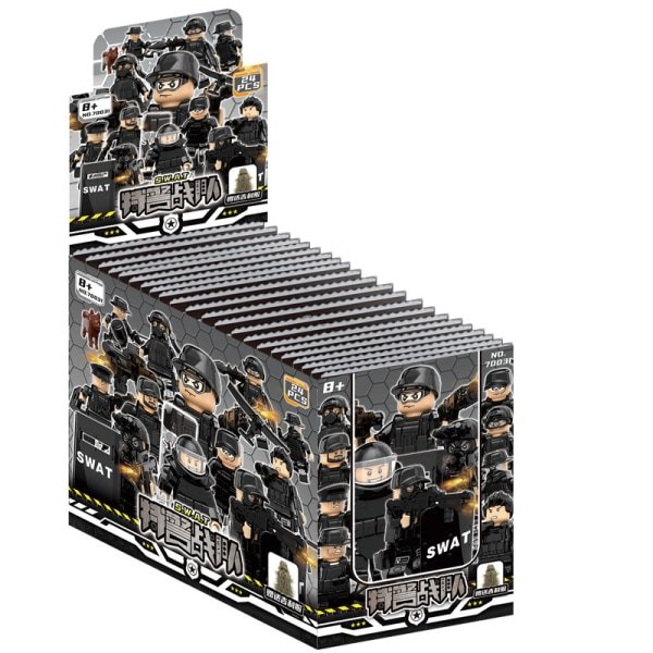 IC SWAT Team Special Forces Vapen Barn Pussel DIY Pussel Block Leksak (24-pack)